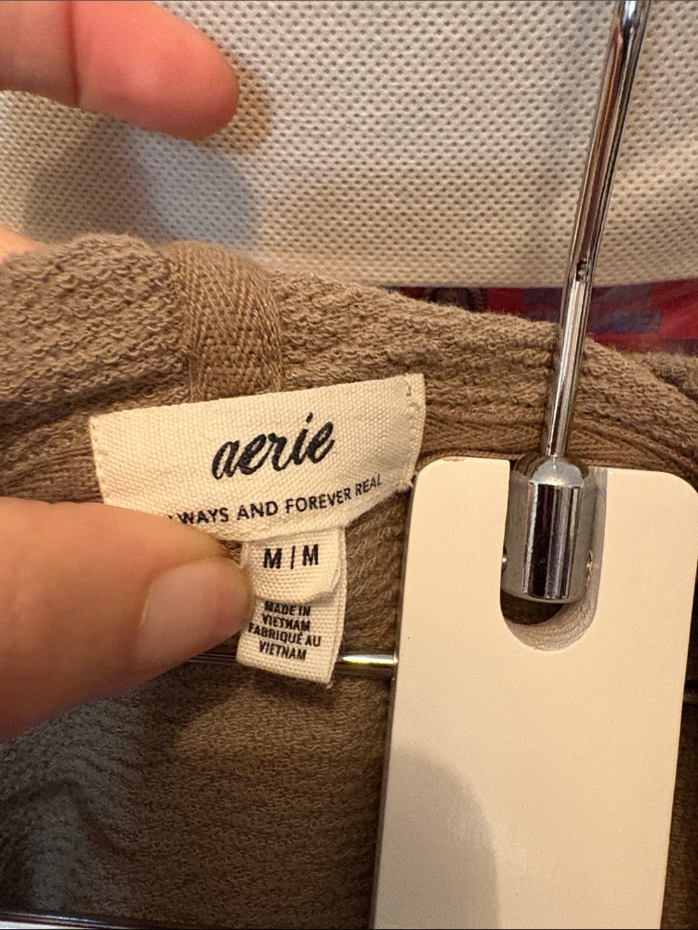 aerie Taupe Hooded Zip sweatsuit - Picture 5 of 5